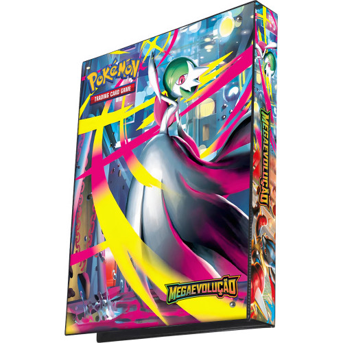 Pasta Fichário Álbum Pokémon Mega Evolução Lucario e Gardevoir Capa Dura 4 Argolas Carta Card + 10 Folhas - Pokemon - #