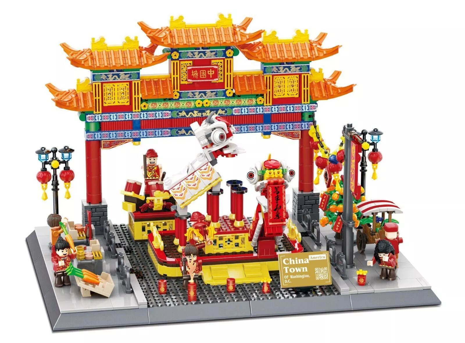 Lego Peças de Montar Wange Chinatown Washington DC 1245 peças - Sem Caixa-Street Mini-5234