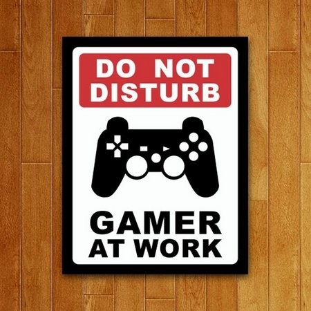 Placa Gamer At Work - Ps-Legião Nerd-