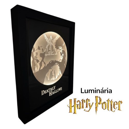 Placas e Quadros Decorativos Luminária Relíquias Da Morte - Shadowbox Harry Potter # - Produto Original