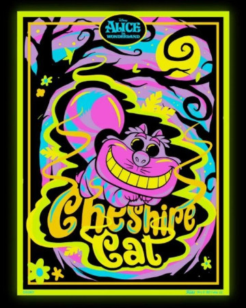 Placa E Quadro Decorativo Funko Poster Blacklight Alice No País Das Maravilhas:  Cheshire Cat Disney Alice In Wonderland # - Produto Original