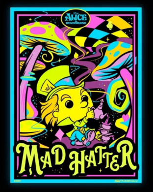 Placa E Quadro Decorativo Funko Poster Blacklight Alice No País Das Maravilhas: Mad Hatter Disney Alice In Wonderland # - Produto Original