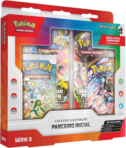 Pokemon Coleção Ilustração Parceiro Inicial Serie 2 21 Cartas Copag TCG-Pokemon Estampas Ilustradas-