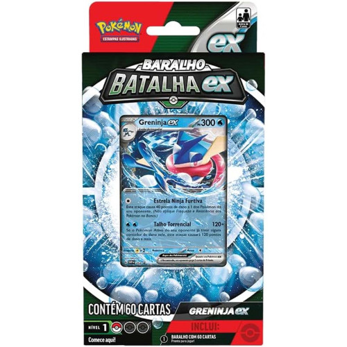 Pokemon Deck de Batalha TCG Greninja Ex - 003 Copag 60 Cartas - Pokemon Estampas Ilustradas - #