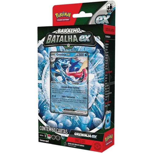 Pokemon Deck de Batalha TCG Greninja Ex - 003 Copag 60 Cartas - Pokemon Estampas Ilustradas - #