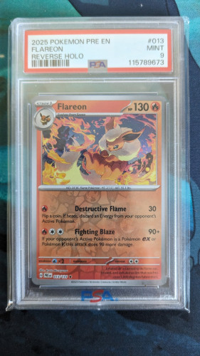 Pokemon Tcg Carta Graduada - Flareon #013 Psa 9 Pokemon # - Produto Original