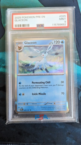 Pokemon Tcg Carta Graduada - Glaceon #025 Mint Psa 9 Pokemon # - Produto Original