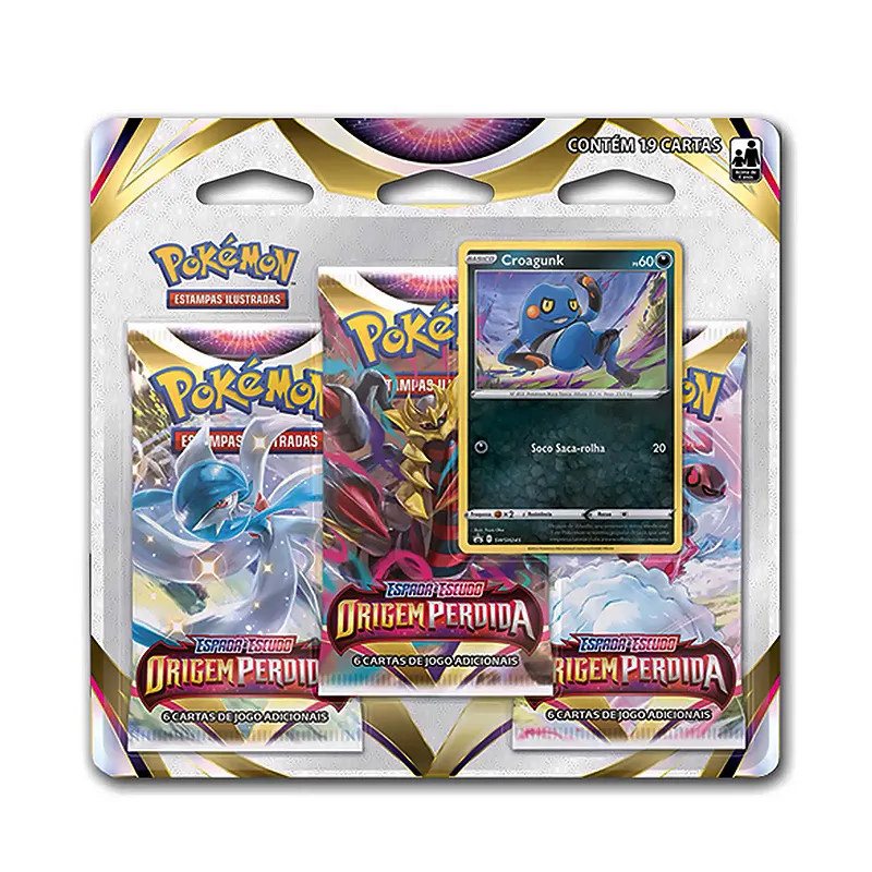 Pokémon Triplo Pack Origem Perdida Croagunk-Pokemon-