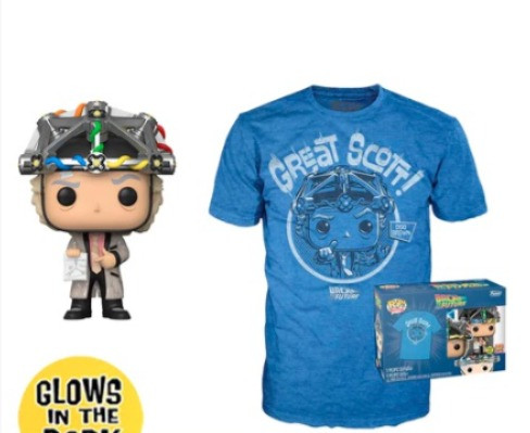 Pop! & Tee: De Volta Ao Futuro - Back To The Future - Doutor Com Capacete Funko + Camiseta G-Pop Tees-959