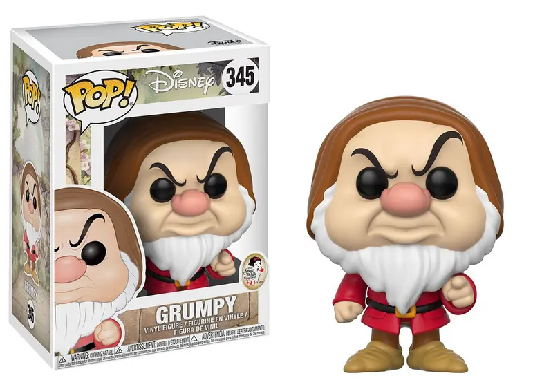 Pop! Funko Disney Branca De Neve 80 Anos Zangado N°345-Dinsey Branca De Neve E Os Sete Anões-345