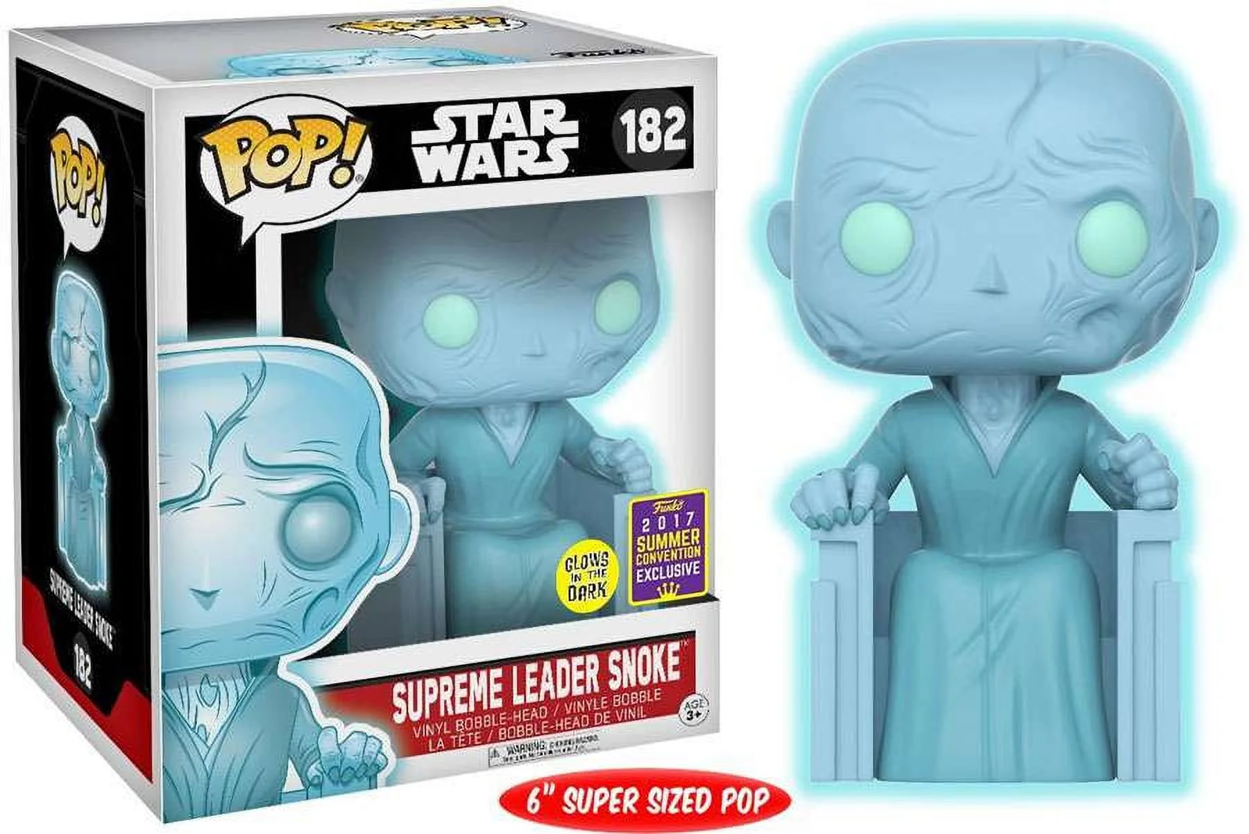 Funko Pop! Supreme Leader Snoke 6" Super Sized (glows In The Dark) 2017 Summer Convention Exclusive-Stars Wars-182