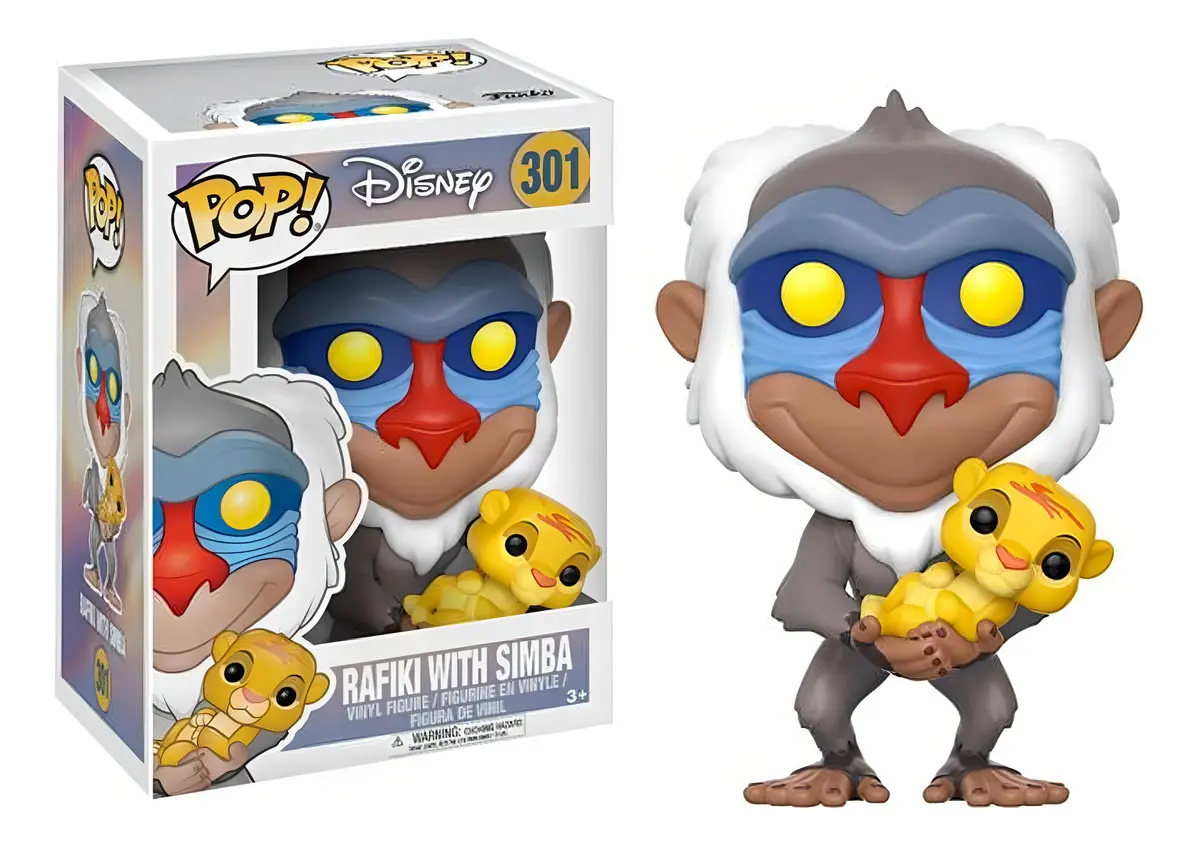 Pop Funko Rafiki W Simba Disney Rei Leão #301-Disney  Rei Leao-301