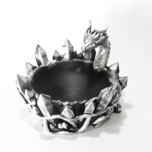 Porta Objetos Dragão Guardião e Cristais 3D Bowl RPG 20x20cm Fantasy # - Produto Original