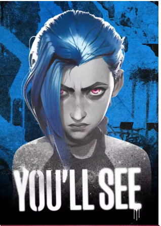 Poster Graffiti - JINX - Pôster Arcano Decoração de Parede (Impressão Estética em Tela) Arcane League Of Legends # - Produto Original