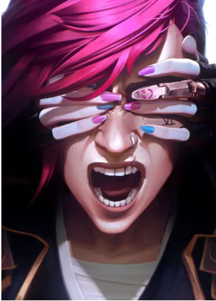 Poster Graffiti - V - Pôster Arcano Decoração de Parede (Impressão Estética em Tela) Arcane League Of Legends # - Produto Original