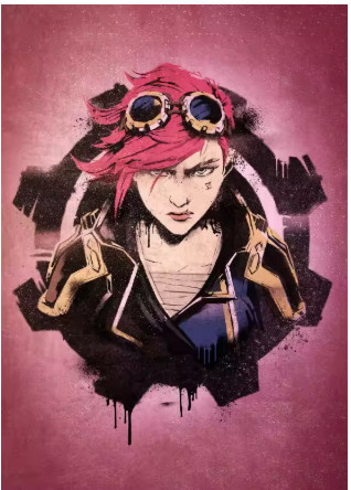 Poster Graffiti - V - Pôster Arcano Decoração de Parede (Impressão Estética em Tela) Arcane League Of Legends # - Produto Original