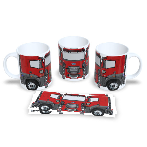 Presente Criativo: Caneca de Porcelana Caminhoneiro Apaixonado Vermelho Caminhão # - Produto Original