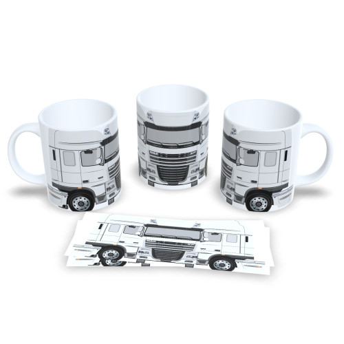 Presente Criativo: Caneca de Porcelana Caminhoneiro Apaixonado Branco Caminhão # - Produto Original