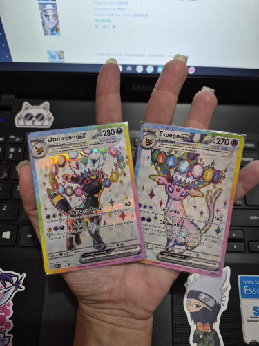 Cartas Pokemon TCG - Umbreon ex 176/Promo e Espeon ex 175/Promo - Evoluções Prismaticas - RARAS evoluções prismaticas # - Produto Original