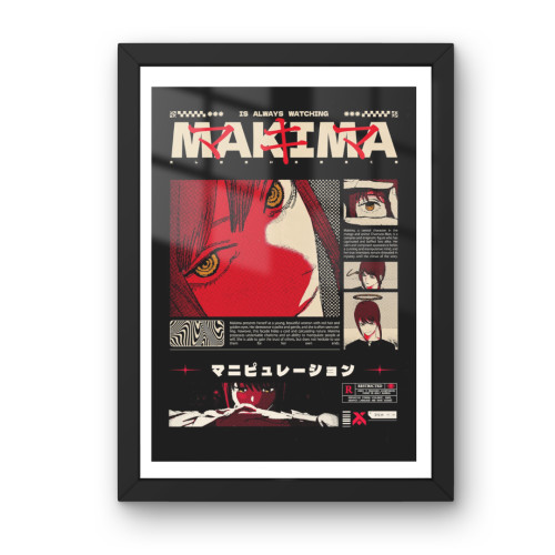 Quadro Decorativo A3 - Chainsaw Man - Makima - Moldurado Premium Personalizado # - Produto Original