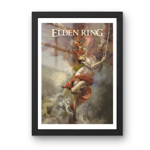 Quadro Decorativo A3 - Elden Ring - Malenia - Moldurado Premium Personalizado # - Produto Original