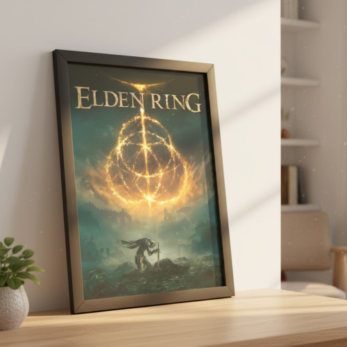 Quadro Decorativo A3 - Elden Ring - Modelo 008# -moldurado Premium - Moldurado - #