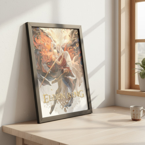 Quadro Decorativo A3 - Elden Ring - Modelo 012# - Moldurado Premium - Moldurado - #