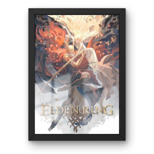 Quadro Decorativo A3 - Elden Ring - Modelo 012# - Moldurado Premium-Moldurado-