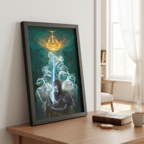 Quadro Decorativo A3 - Elden Ring - Modelo 018# - Moldurado Premium - Moldurado - #