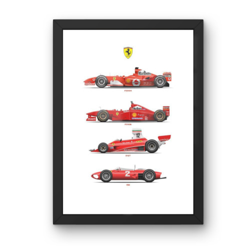 Quadro Decorativo A3 - Fórmula 1 - Ferrari - Moldurado Premium Personalizado # - Produto Original