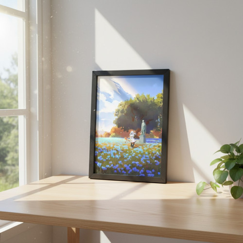 Quadro Decorativo A3 - Frieren E A Jornada Para O Além  - Moldurado Premium - Modelo 002 - Moldurado - #