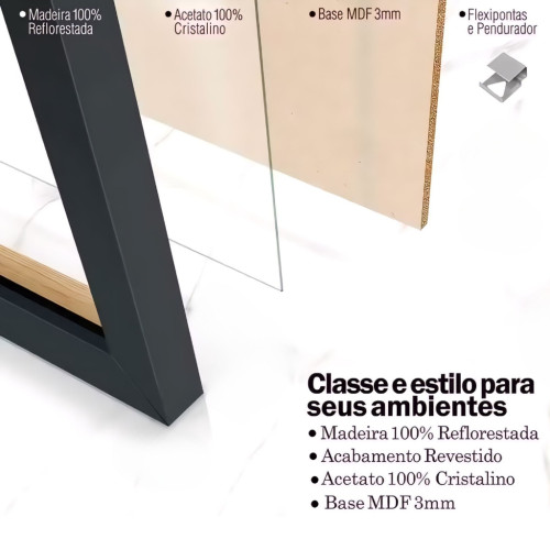Quadro Decorativo A3 - Frieren E A Jornada Para O Além - Moldurado - Modelo Ii - Moldurado - #
