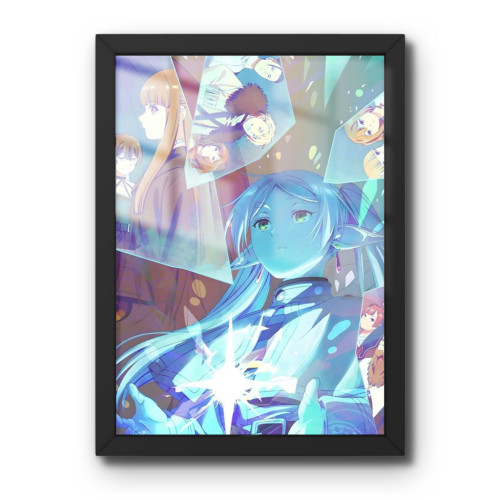 Quadro Decorativo A3 - Frieren E A Jornada Para O Além - Moldurado Premium - Modelo Xi-Moldurado-
