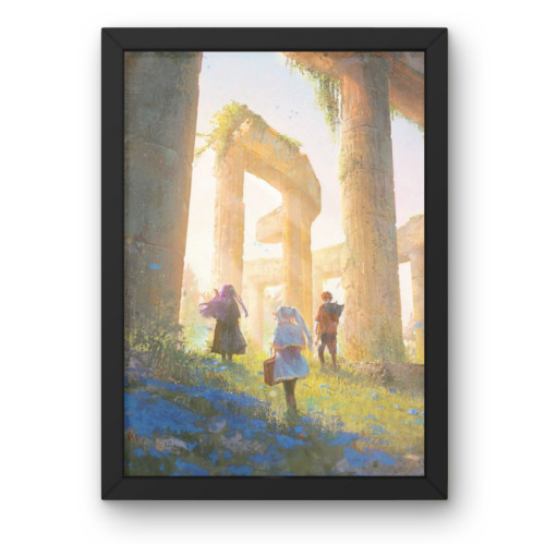 Quadro Decorativo A3 - Frieren E A Jornada Para O Além - Moldurado Premium - Modelo Ix-Moldurado-