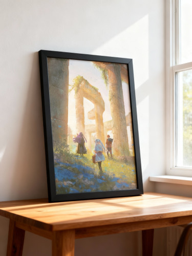 Quadro Decorativo A3 - Frieren E A Jornada Para O Além - Moldurado Premium - Modelo Ix - Moldurado - #