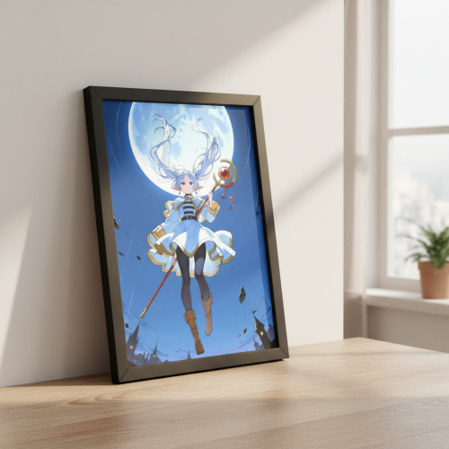 Quadro Decorativo A3 - Frieren E A Jornada Para O Além - Moldurado Premium - Modelo Vii - Moldurado - #