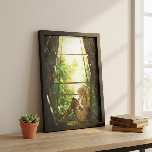 Quadro Decorativo A3 - Frieren E A Jornada Para O Além - Moldurado Premium - Modelo Vi - Moldurado - #