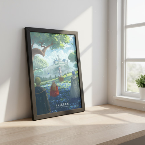 Quadro Decorativo A3 - Frieren E A Jornada Para O Além - Moldurado Premium- Modelo X - Moldurado - #