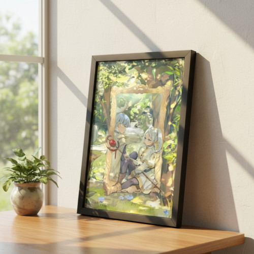 Quadro Decorativo A3 - Frieren E A Jornada Para O Além - Moldurado Premium - Moldurado - #