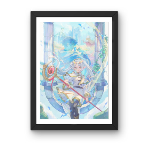 Quadro Decorativo A3 - Frieren E A Jornada Para O Além - Moldurado Premium Personalizado # - Produto Original
