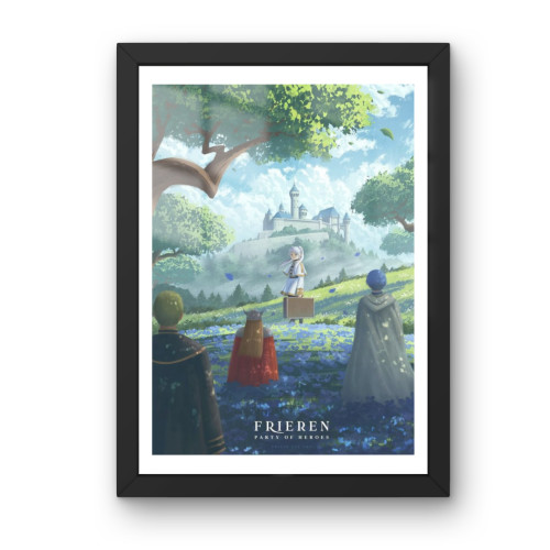 Quadro Decorativo A3 - Frieren e a Jornada Para O Além - Moldurado Premium Personalizado # - Produto Original