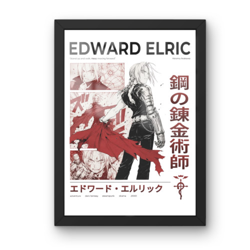 Quadro Decorativo A3 - Fullmetal Alchemist - Edward  - Moldurado Premium Personalizado # - Produto Original