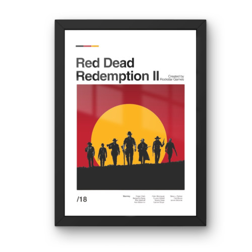 Quadro Decorativo A3 - Red Dead Redemption 2  - Moldurado Premium Personalizado # - Produto Original