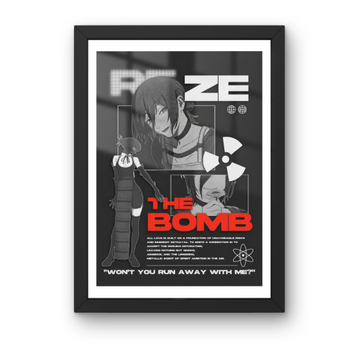 Quadro Decorativo A3 - Reze - Chainsaw Man Moldurado Premium Personalizado # - Produto Original