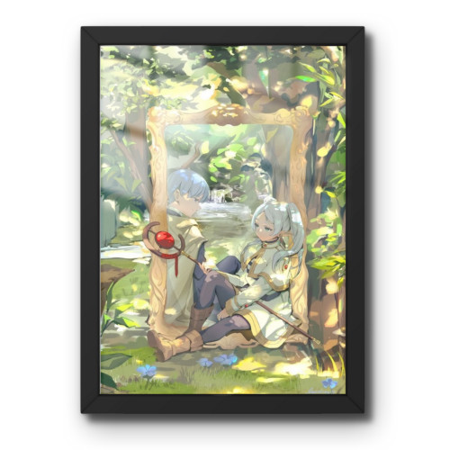Quadro Decorativo A3 - Frieren E A Jornada Para O Além - Moldurado Premium-Moldurado-