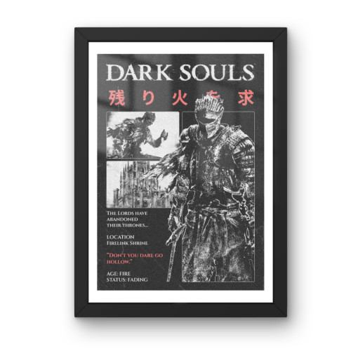Quadro Decorativo A3 -Dark Souls - Moldurado Premium Personalizado # - Produto Original