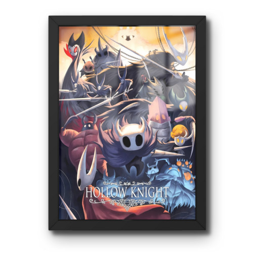 Quadro Decorativo A3 -Hollow Knight - Moldurado Premium - Modelo 010#-Moldurado-