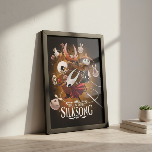 Quadro Decorativo A3 -Hollow Knight: Silksong - Moldurado Premium - Modelo 002# - Moldurado - #