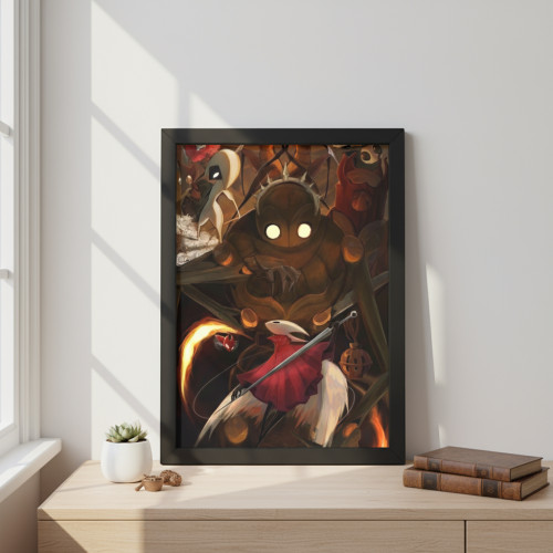 Quadro Decorativo A3 -Hollow Knight: Silksong - Moldurado Premium - Modelo 011# - Moldurado - #