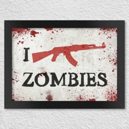 Quadro Kill Zombies Fuzil-The Walking Dead-